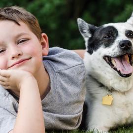 boy with dog