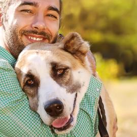 man with dog