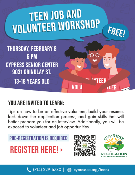 Cypress Teen Workshop Flyer 2024