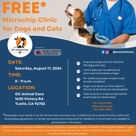 Free Microchip Clinic Flyer_8.17.24_Social Media